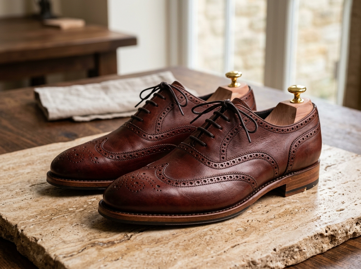 Souliers Habillés Richelieu et Derbies en Cuir Patiné
